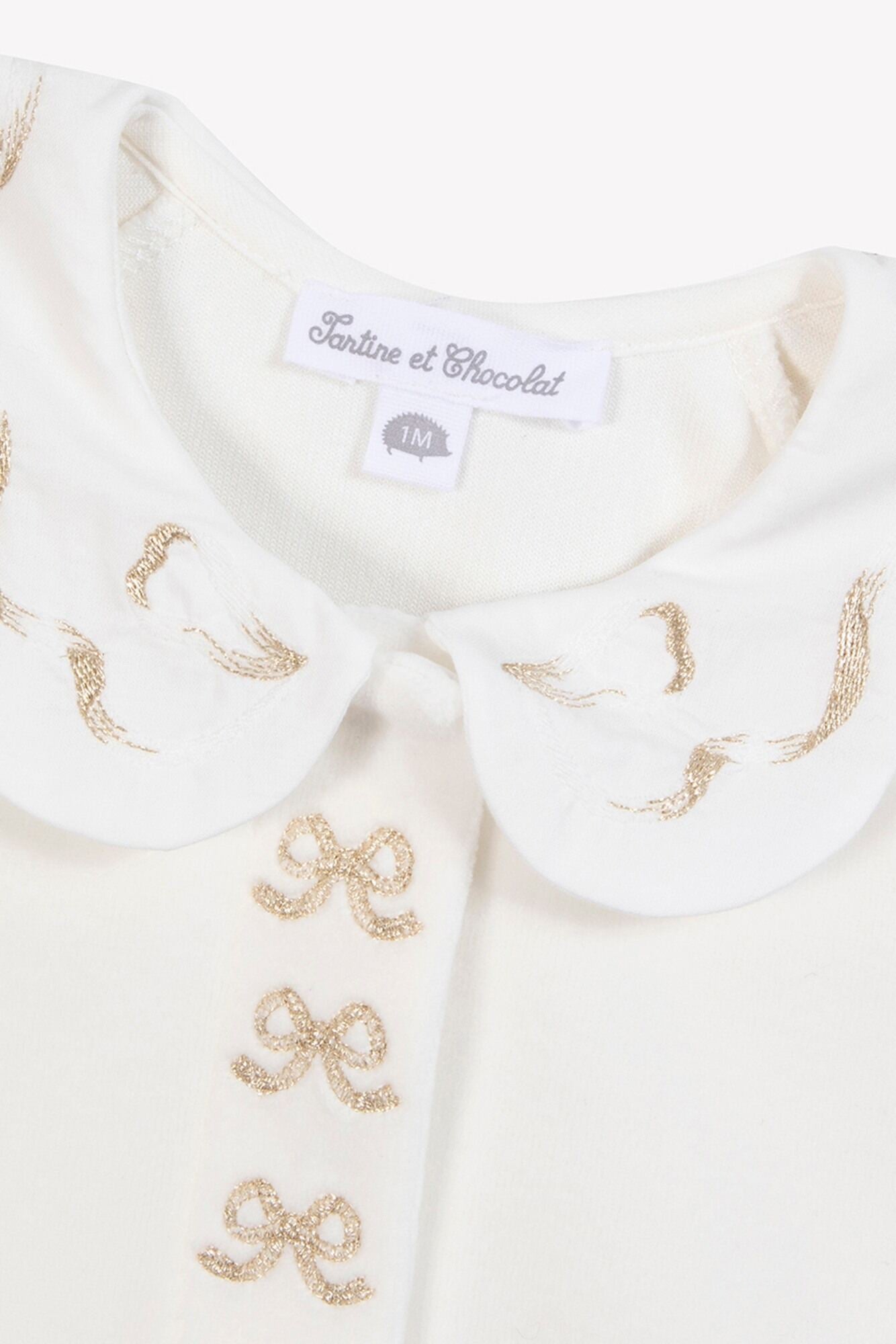 Velour Bow Footie -Tartine et Chocolat FW25