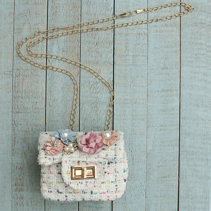 Tweed Flower Purse - Sparkle Sisters
