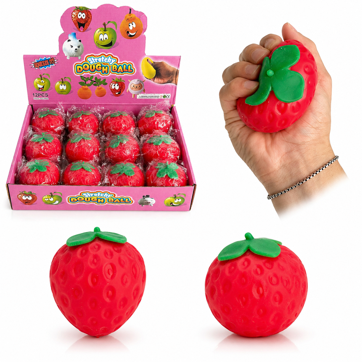 Strawberry Dough Ball Squishy – Modek Sports – Mudpie San Francisco