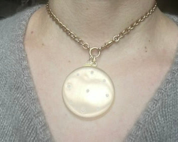 14k Shreve & Co Diamond Circular Locket Pendant