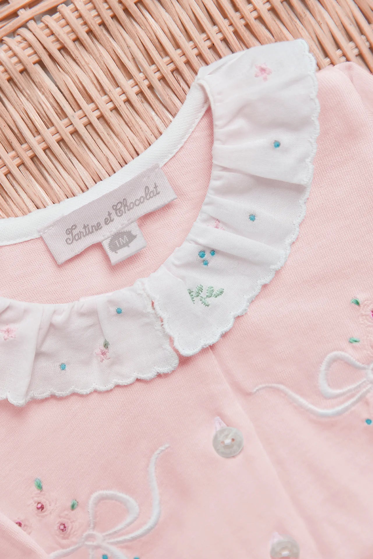 Ribbon Emb Footie-Tartine et Chocolat SP26