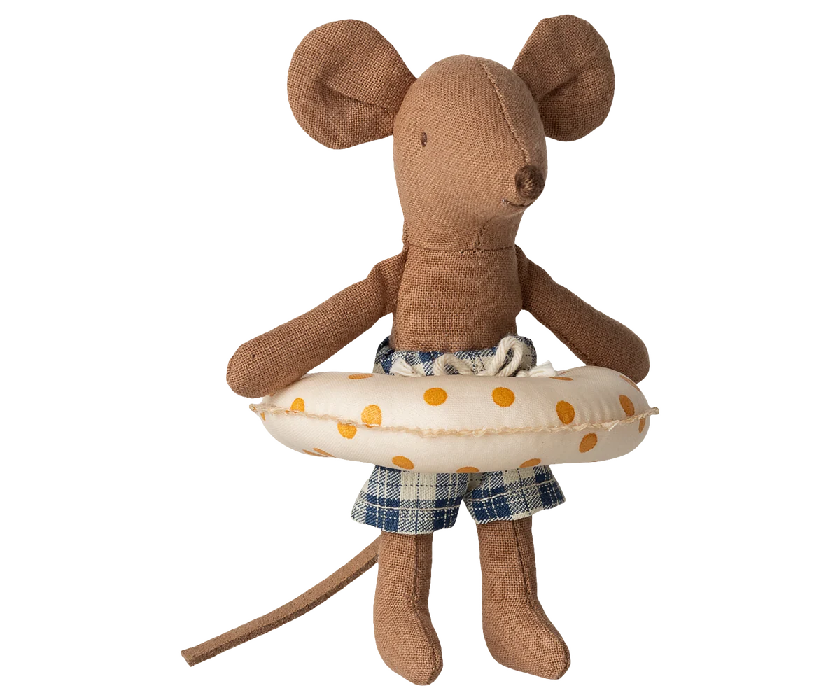 Beach Mouse w Yellow Dot Float Maileg