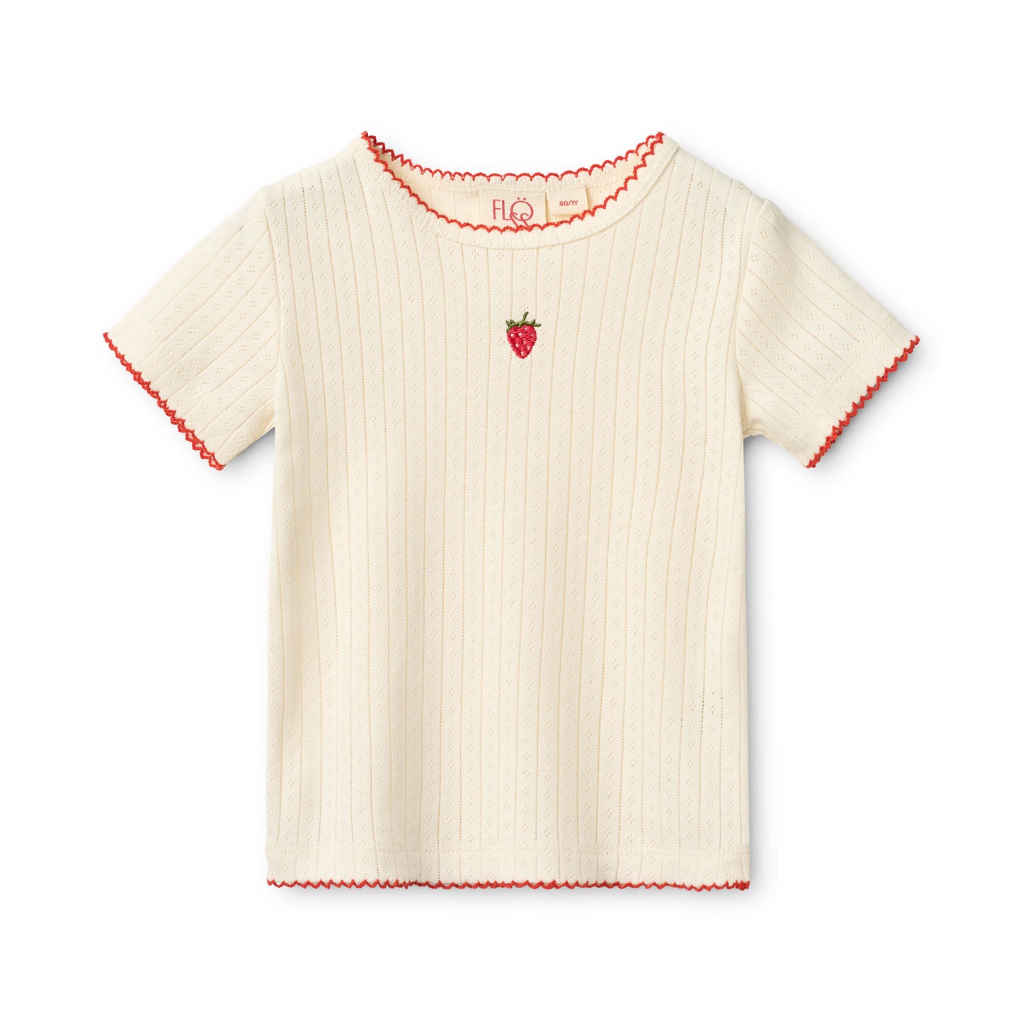 Flora SS Pointelle Strawberry Tee- Floss SP26