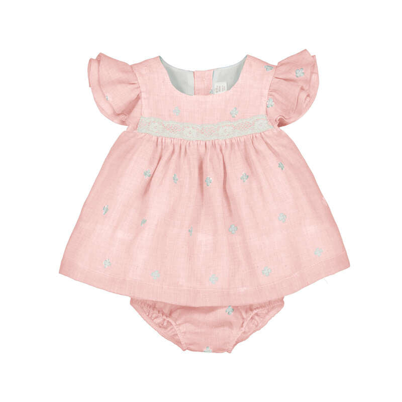 Pink Emb Dress w Lace Trim-Mayoral SP26