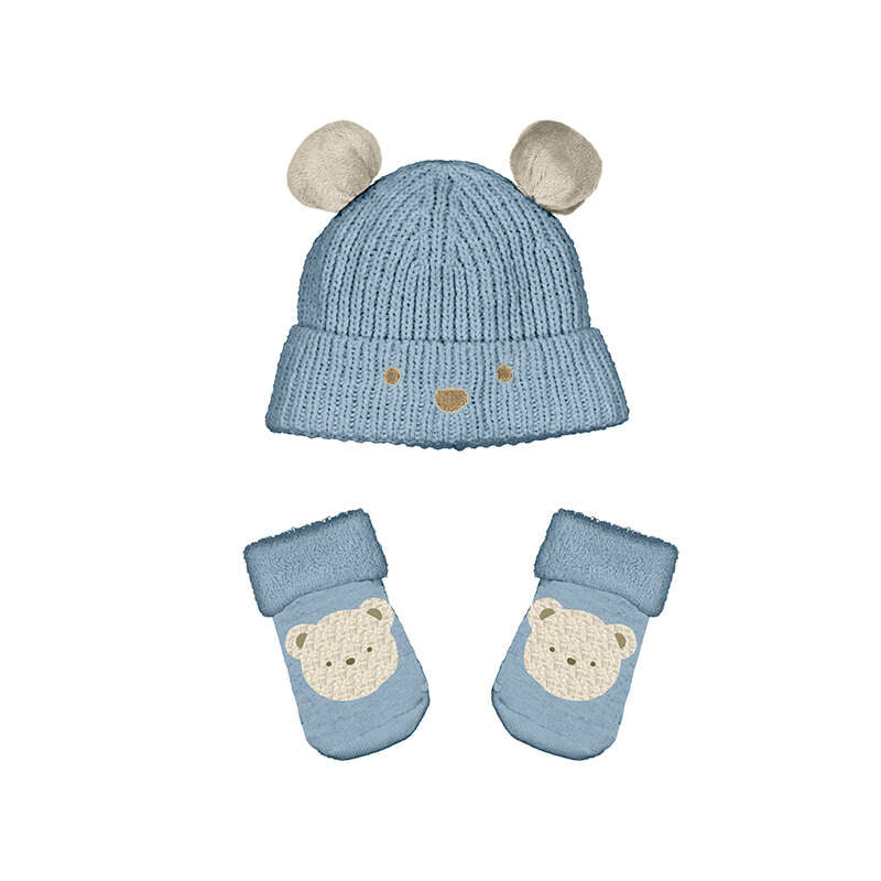 Ribbed Knit Hat/Mitt w Ears- Mayoral FW25