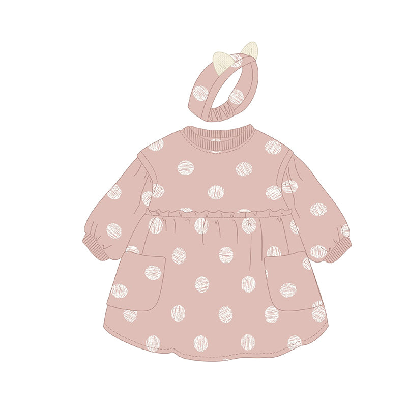 Dotted Dress w Headband- Mayoral FW25