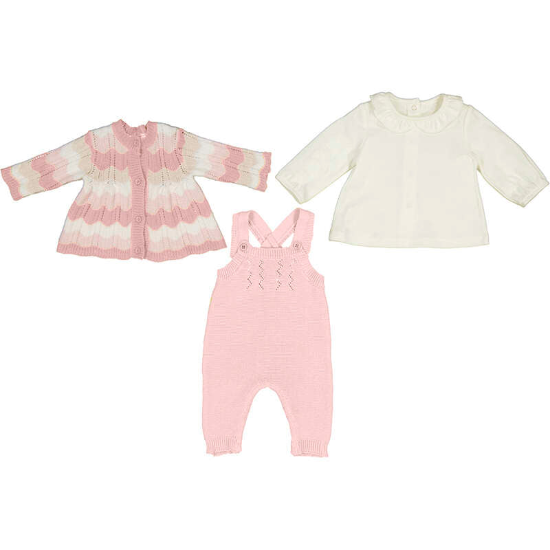 3pc Knit Overall W. Cardigan- Mayoral FW25