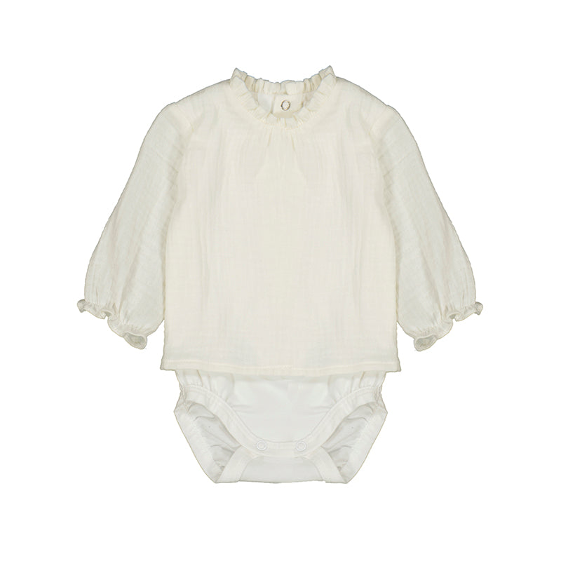LS Ruffle Bodysuit Shirt- Mayoral FW25