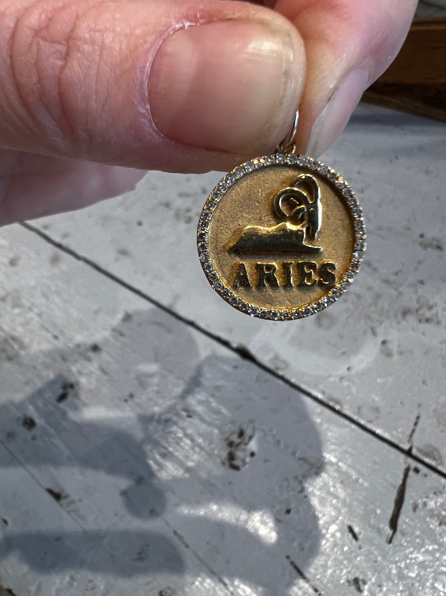Vintage 14k Diamond Aries Charm