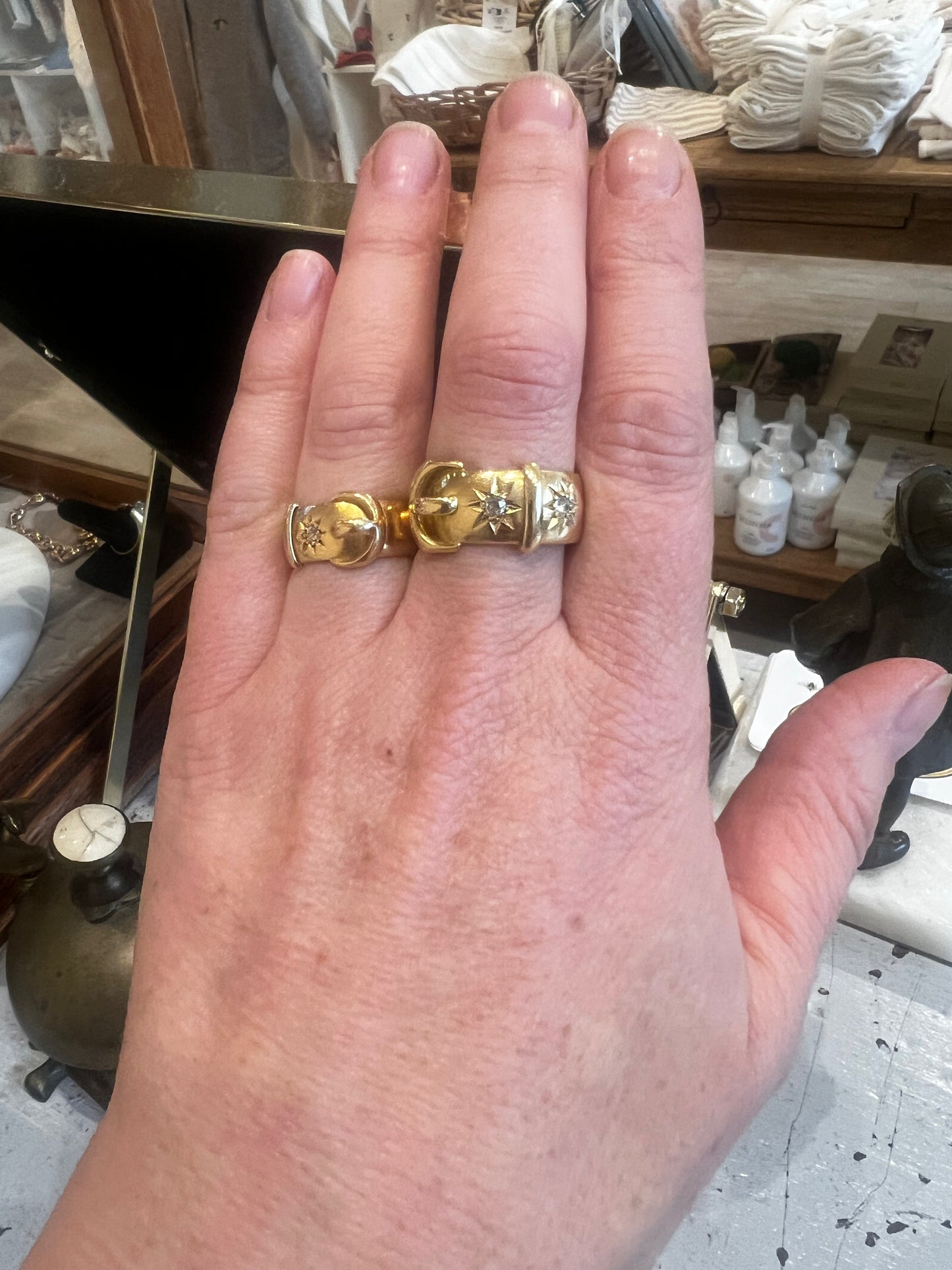 Antique 18k Buckle Ring Large