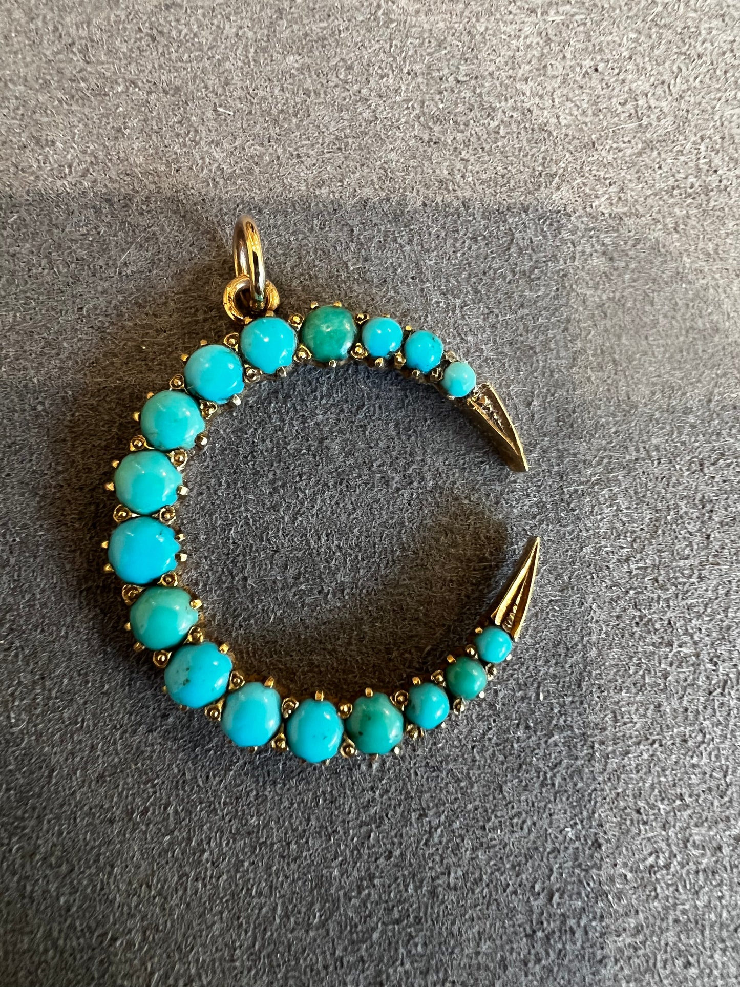14k Turquoise Crescent