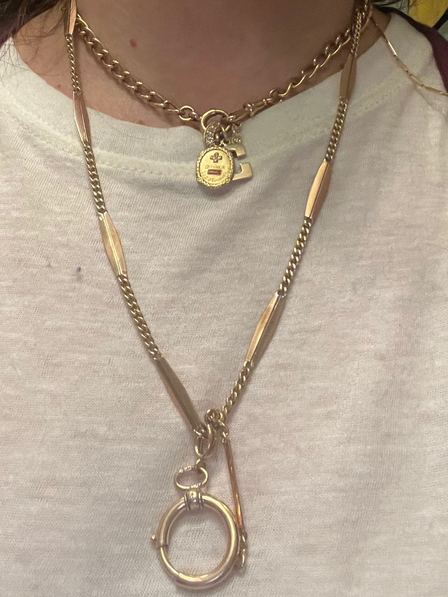 Antique 14k Watch Chain w Big Bolt