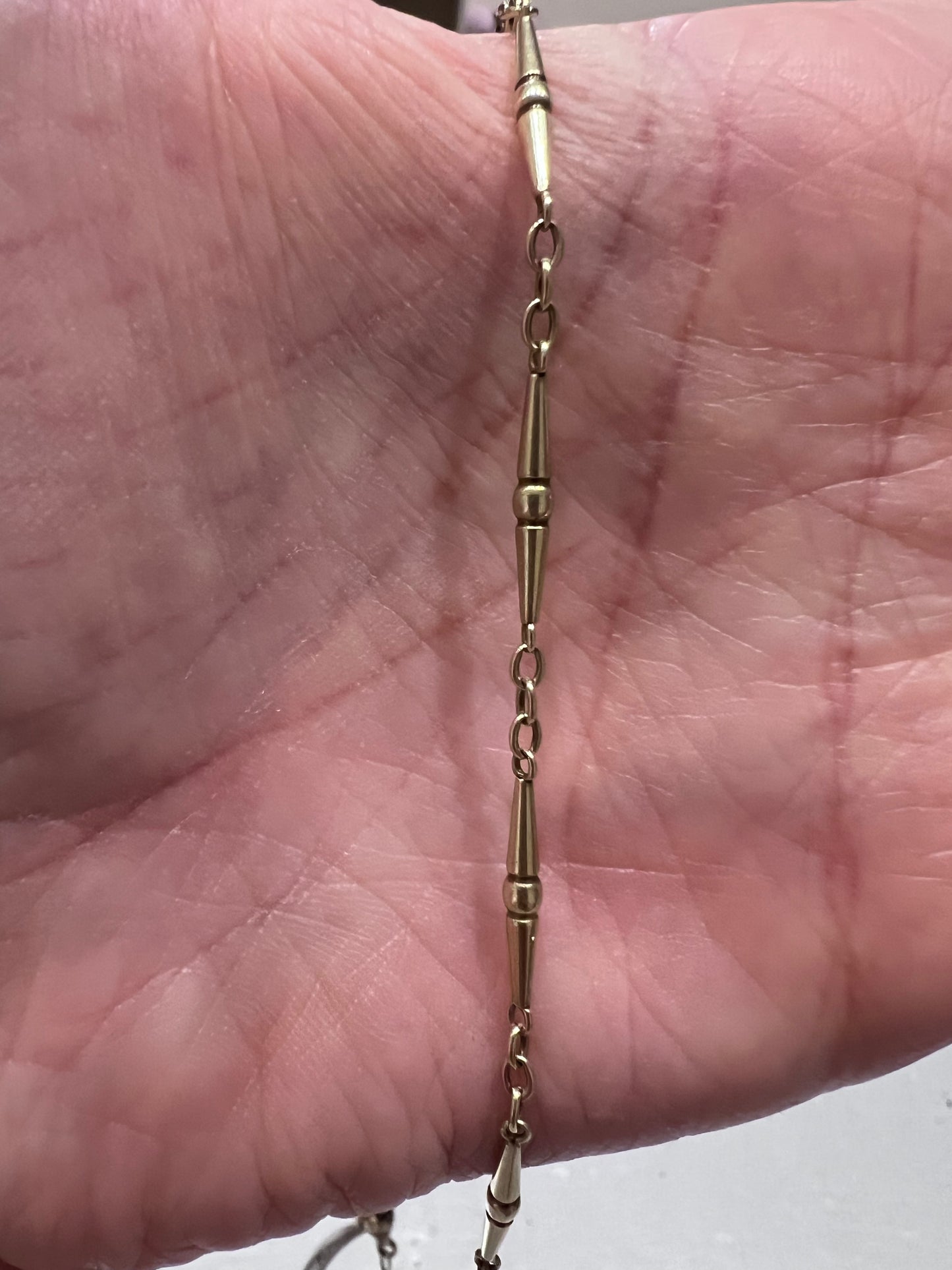Antique 14k Dash-Dot Watch Necklace