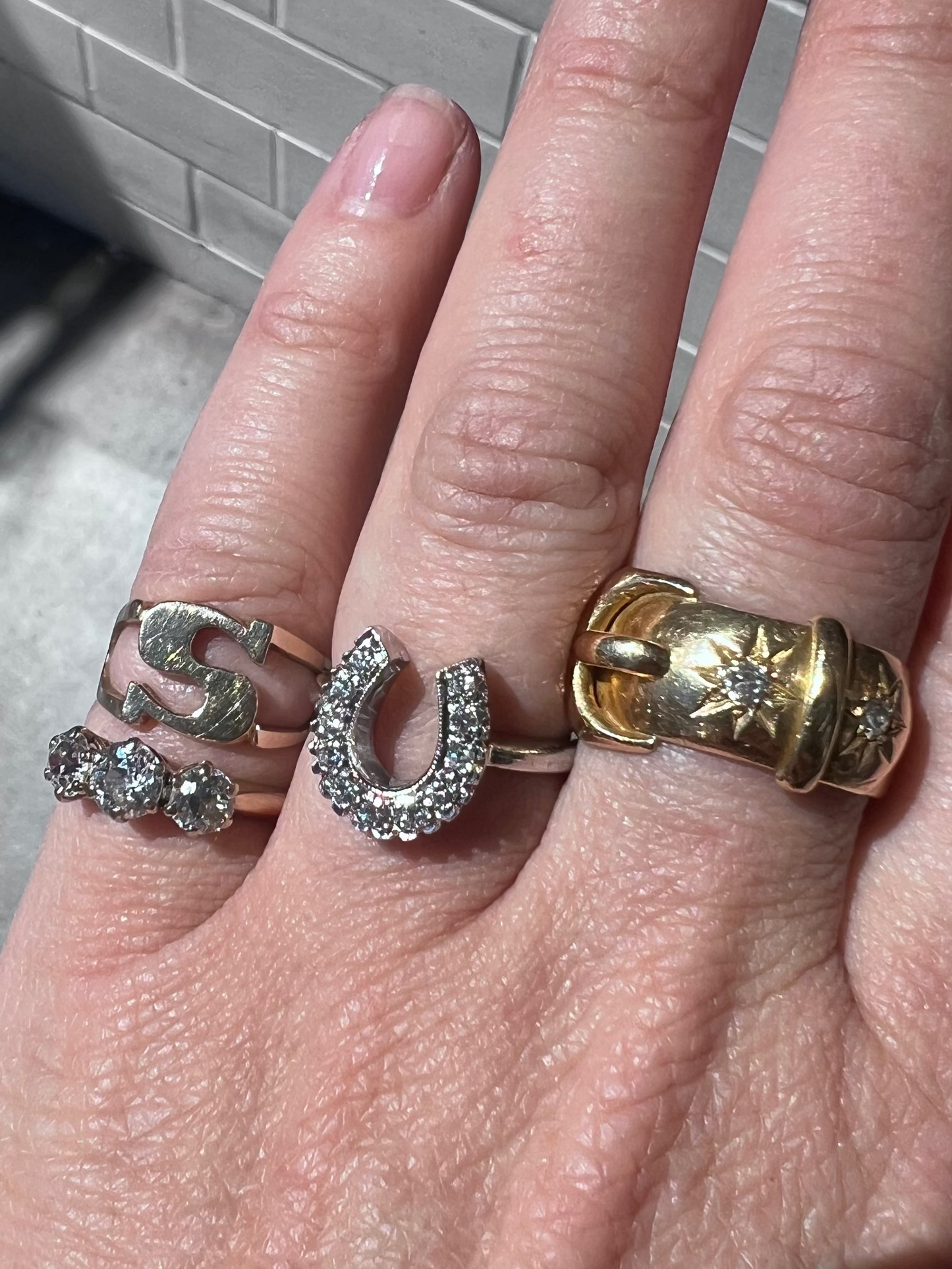 Vintage Diamond Horseshoe Ring