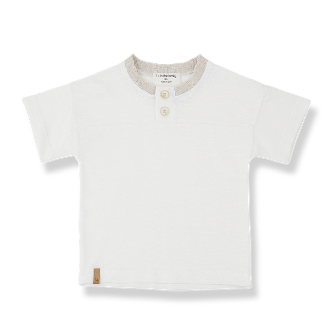 Ordis Button Tee w Linen Trim-One More in the Family SP26
