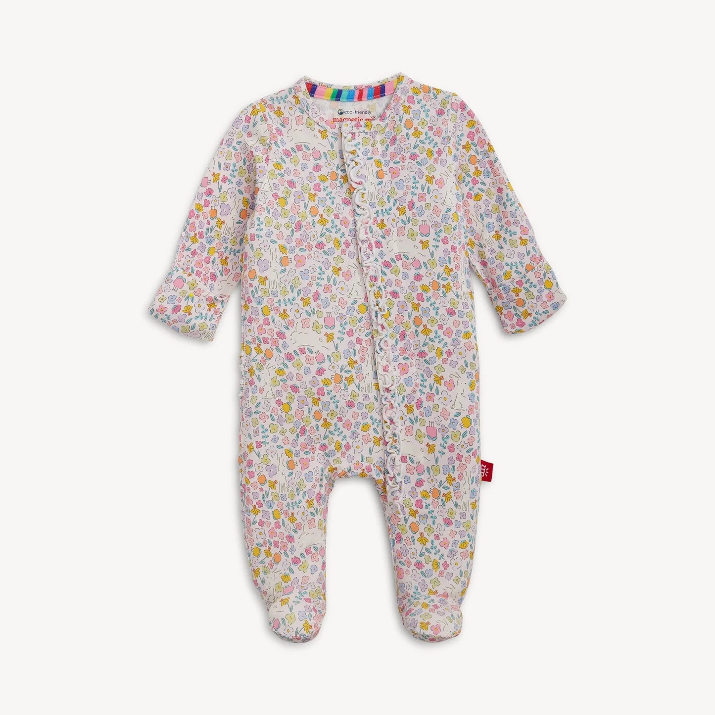 Bunny Blossom Ruffle Magnetic Footie - Magnetic Me SP26