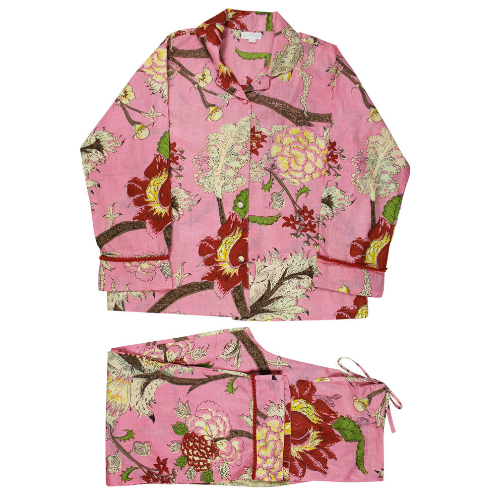Pink Burnt Orange Botanical Print PJ Set- Powell Craft