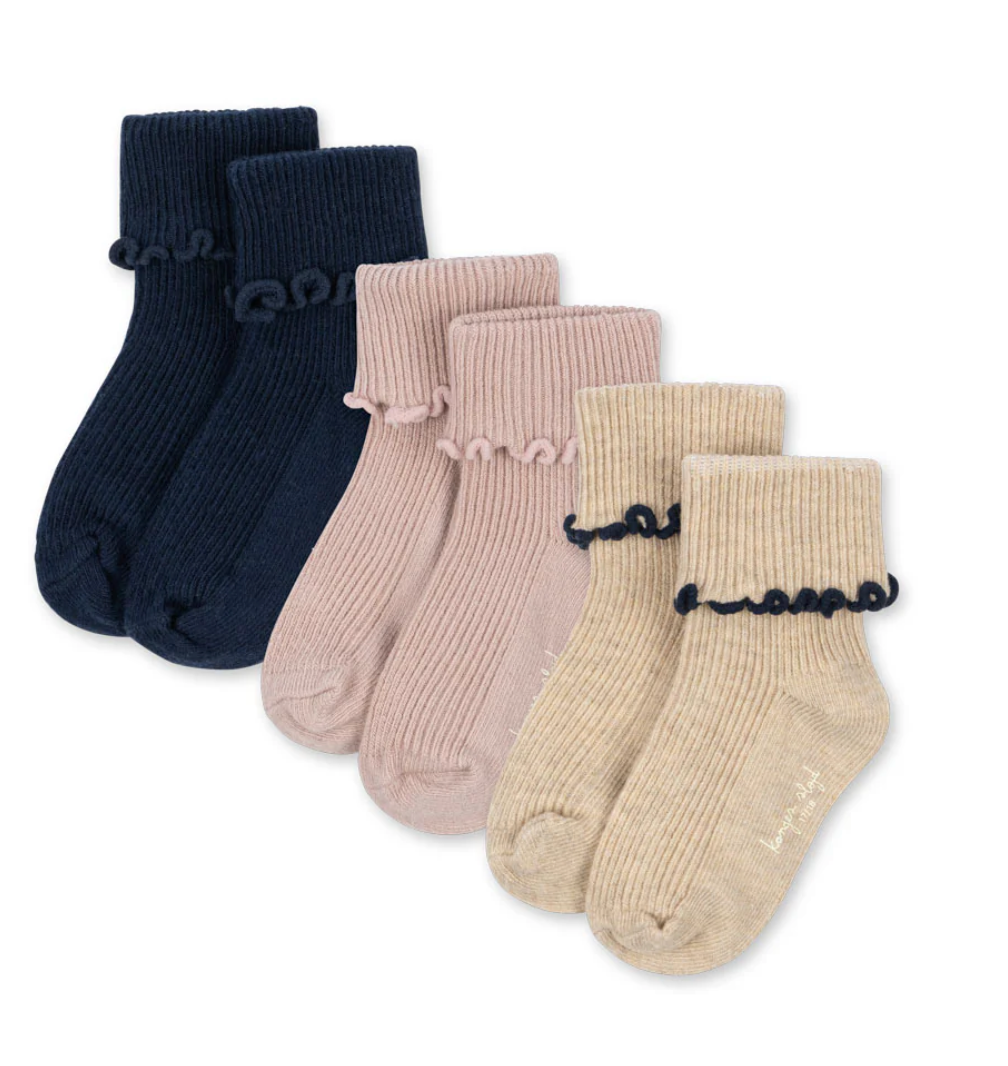 3pk Rib Frill Sock -Konges Slojd