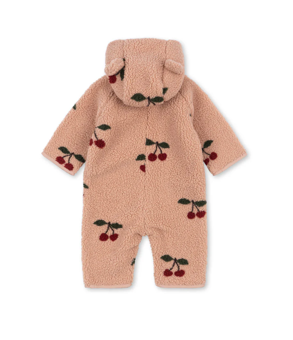 Jody Fleece Cherry Teddy Onesie -Konges Slojd