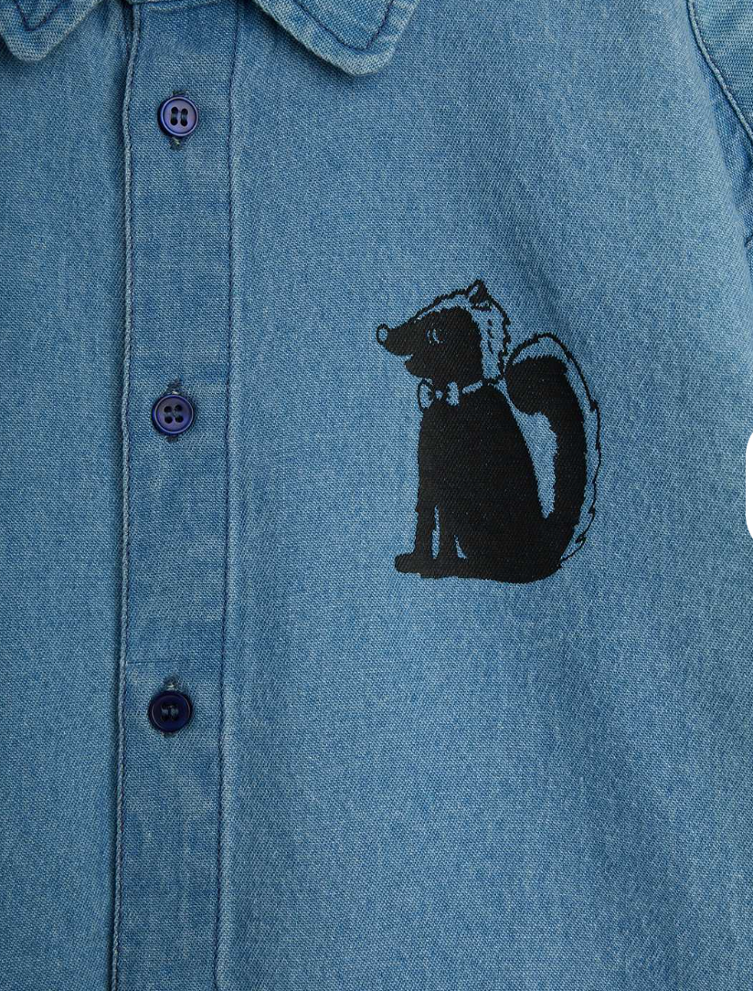 Denim Skunk Shirt-Mini Rodini FW26