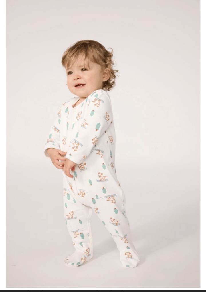 Dog Tree Print Footie- Petit Bateau FW26