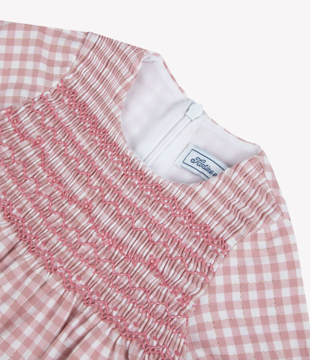 Gingham Smocked Dress-Tartine et Chocolat FW26