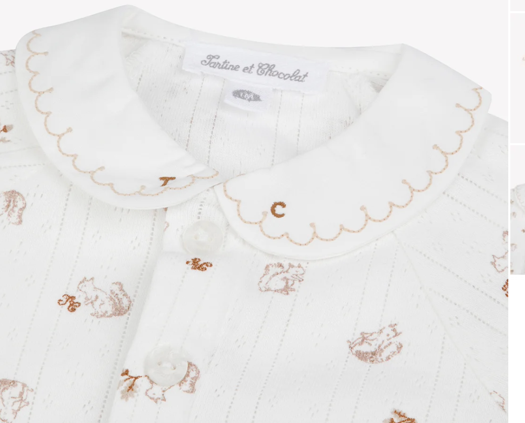 Squirrel Pointelle Footie-Tartine et Chocolat FW26