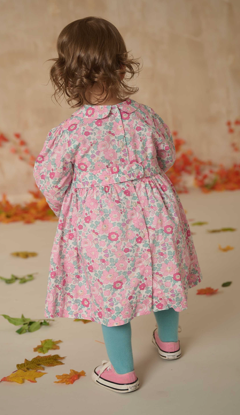Izzy LS Pink Floral Smocked Dress - Question Everything FW26