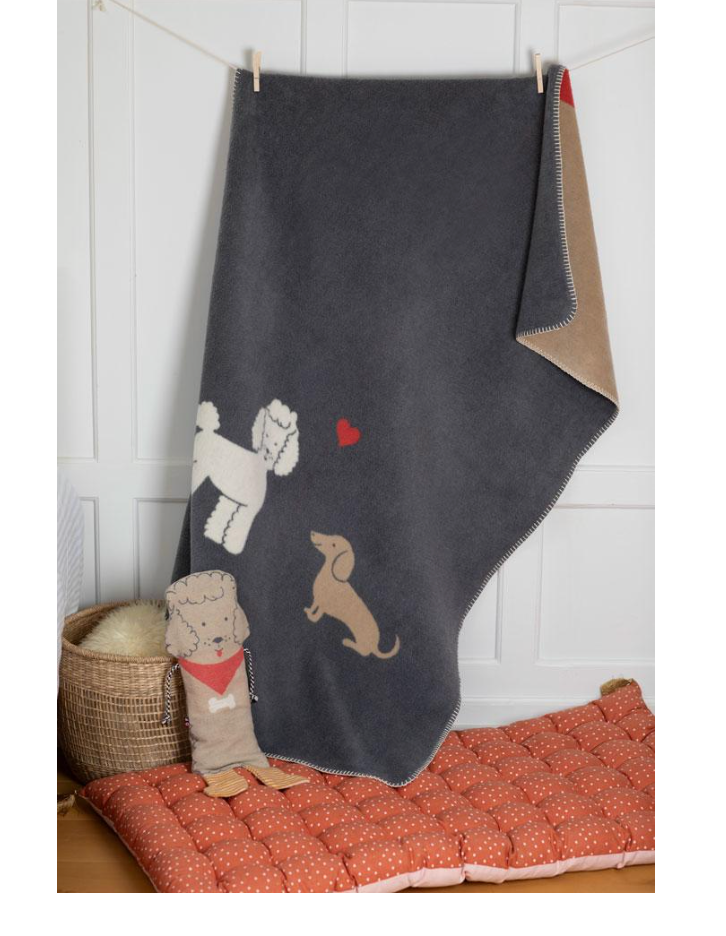 Mila Dachshund & Poodle Toddler Blanket- David Fussenegger