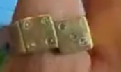 14K Vintage Diamond Dice Ring