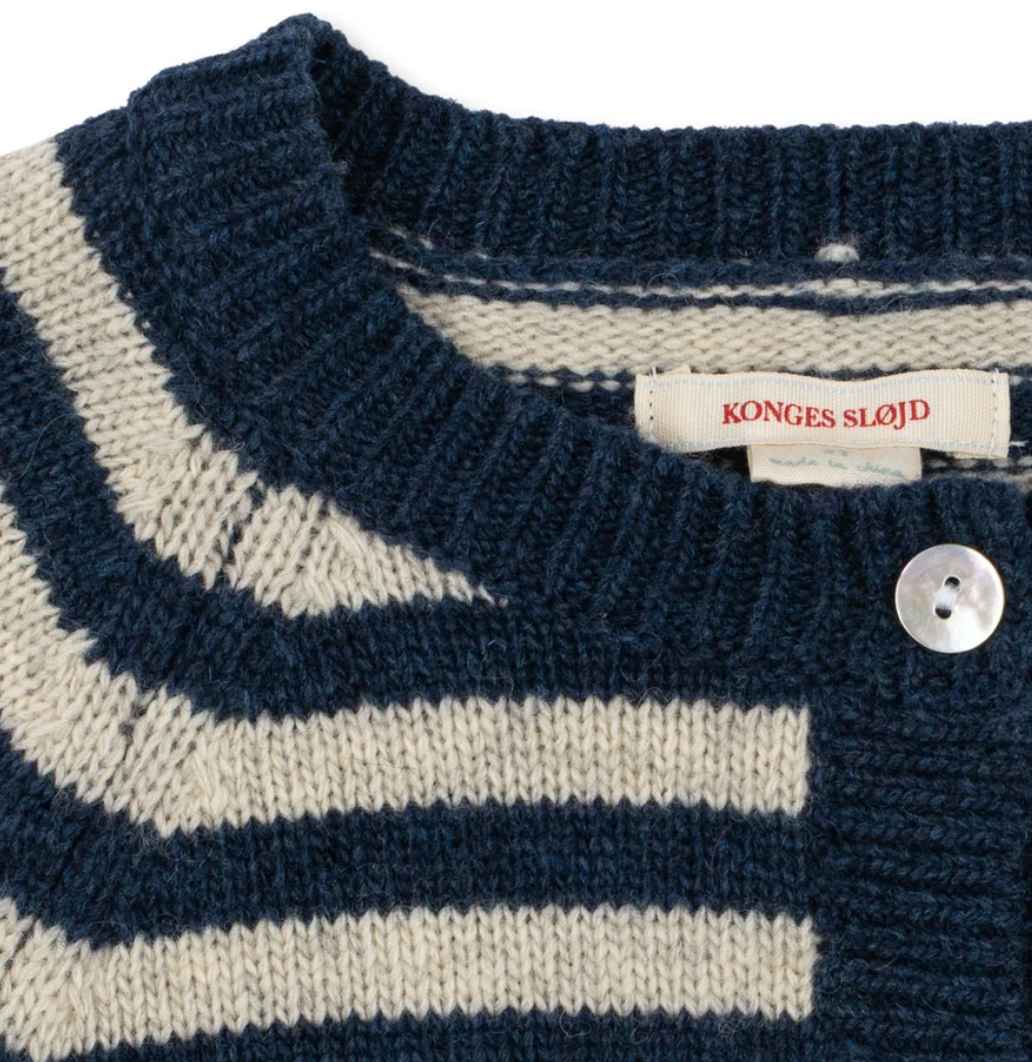Billie Blue Striped Knit Cardigan-Konges Slojd FW26