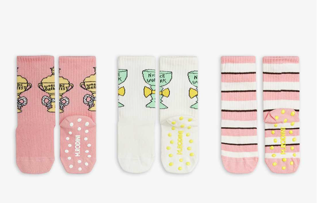 3pk Trophy Anti-Slip Sock -Mini Rodini SS27