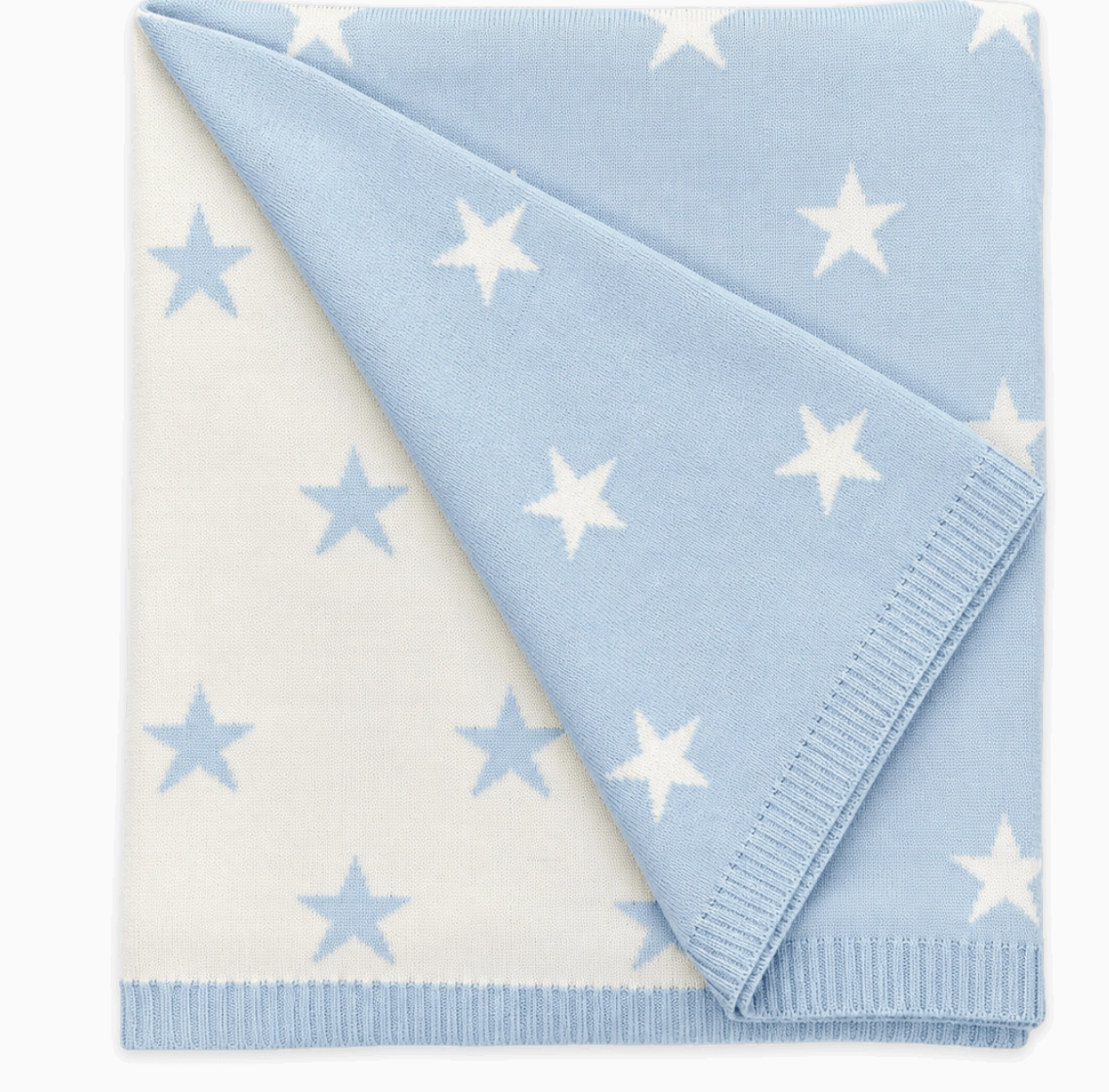 Stars Reversible Sweater Knit Baby Blankets Organic Cotton: viverano