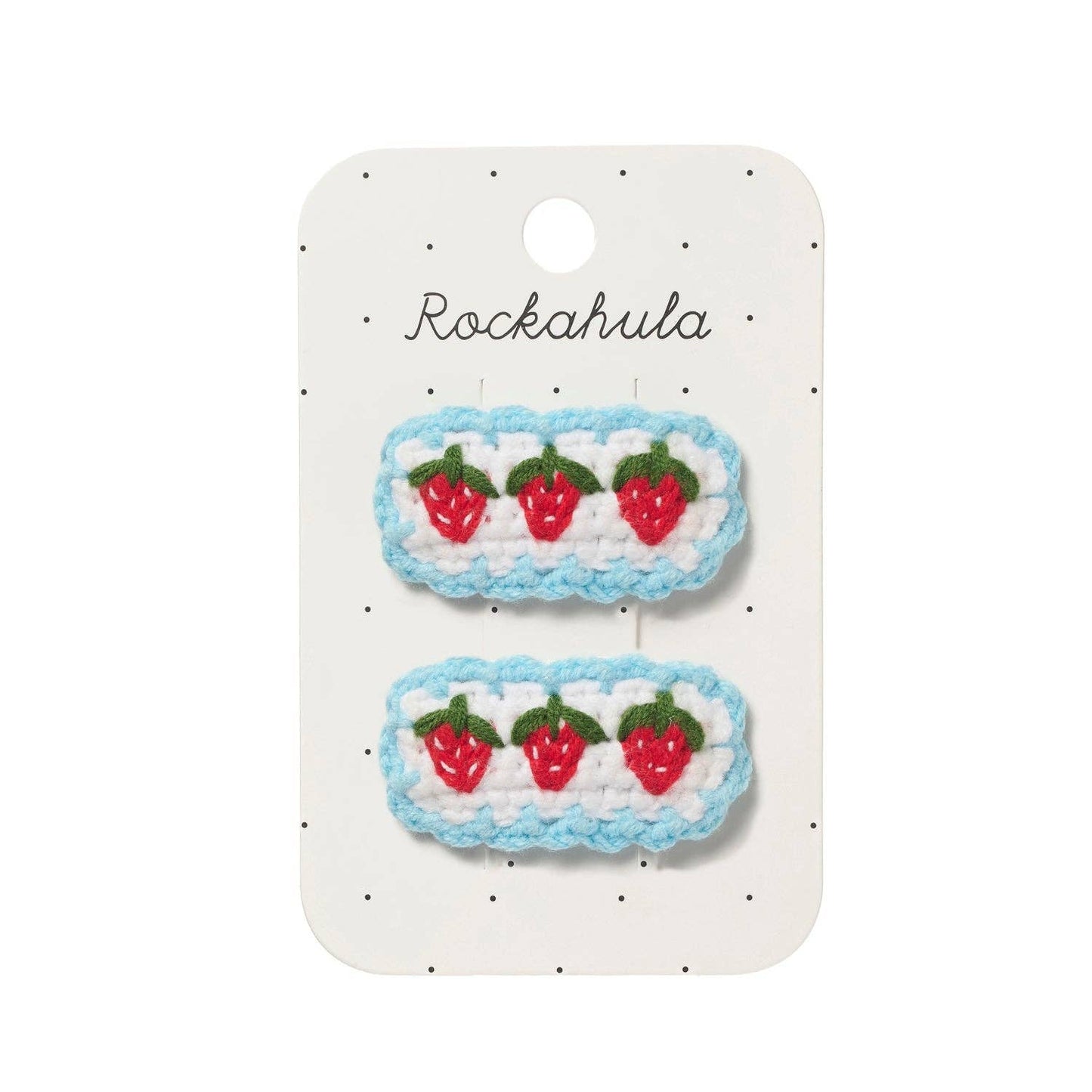 Crochet Strawberry Frill Clips
