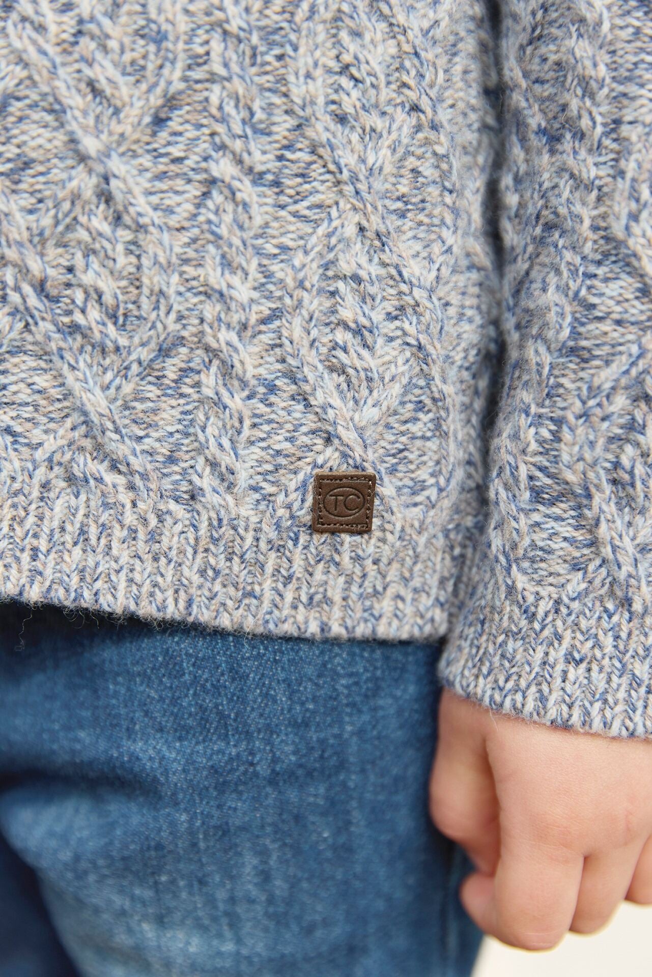 Shawl Collar Cable Cardigan-Tartine et Chocolat FW25