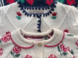 Belou Rose Knit Cardigan w Collar-Konges Slojd FW25