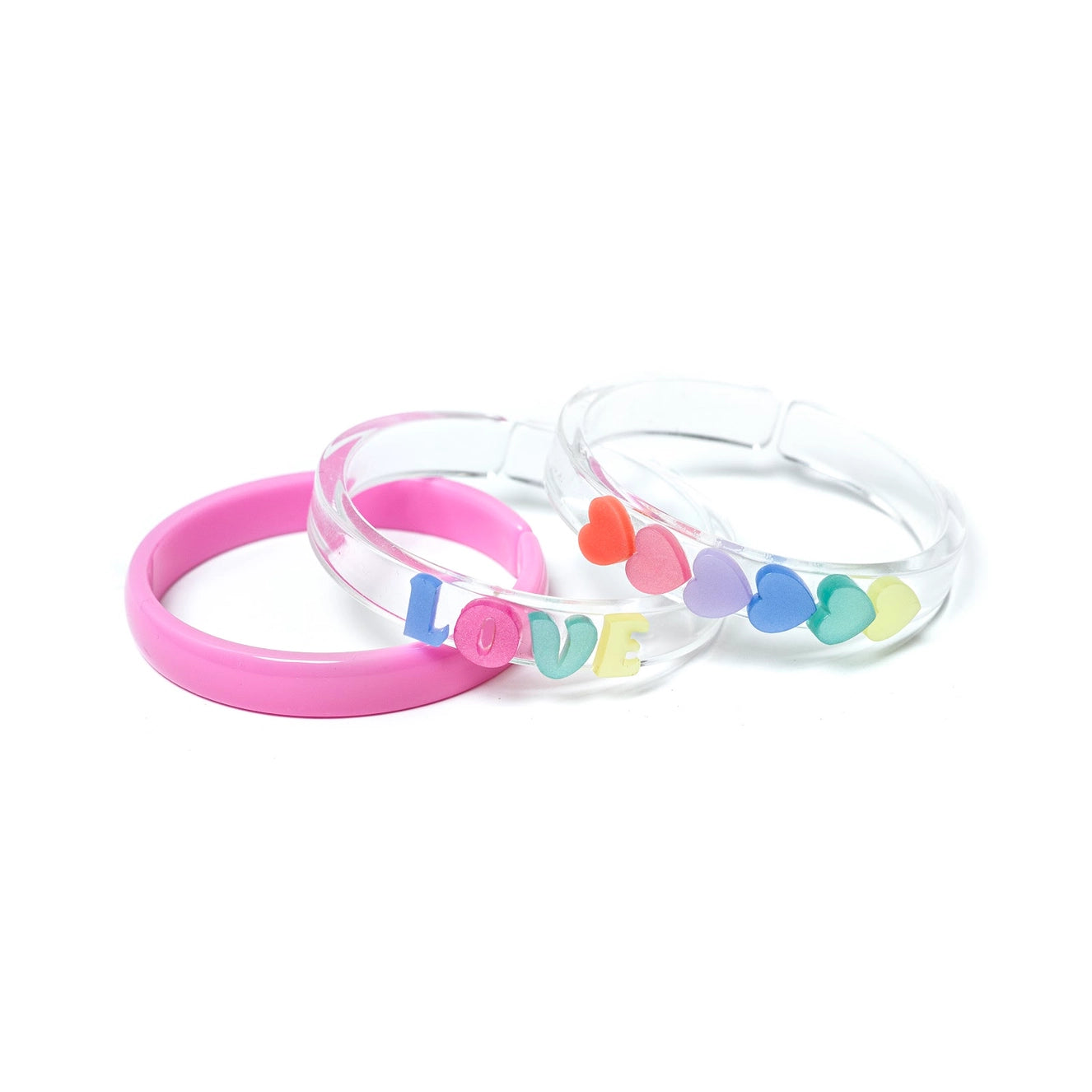 Love & Hearts Pastel Pearlized Bangles Lilies and Roses Mudpie San