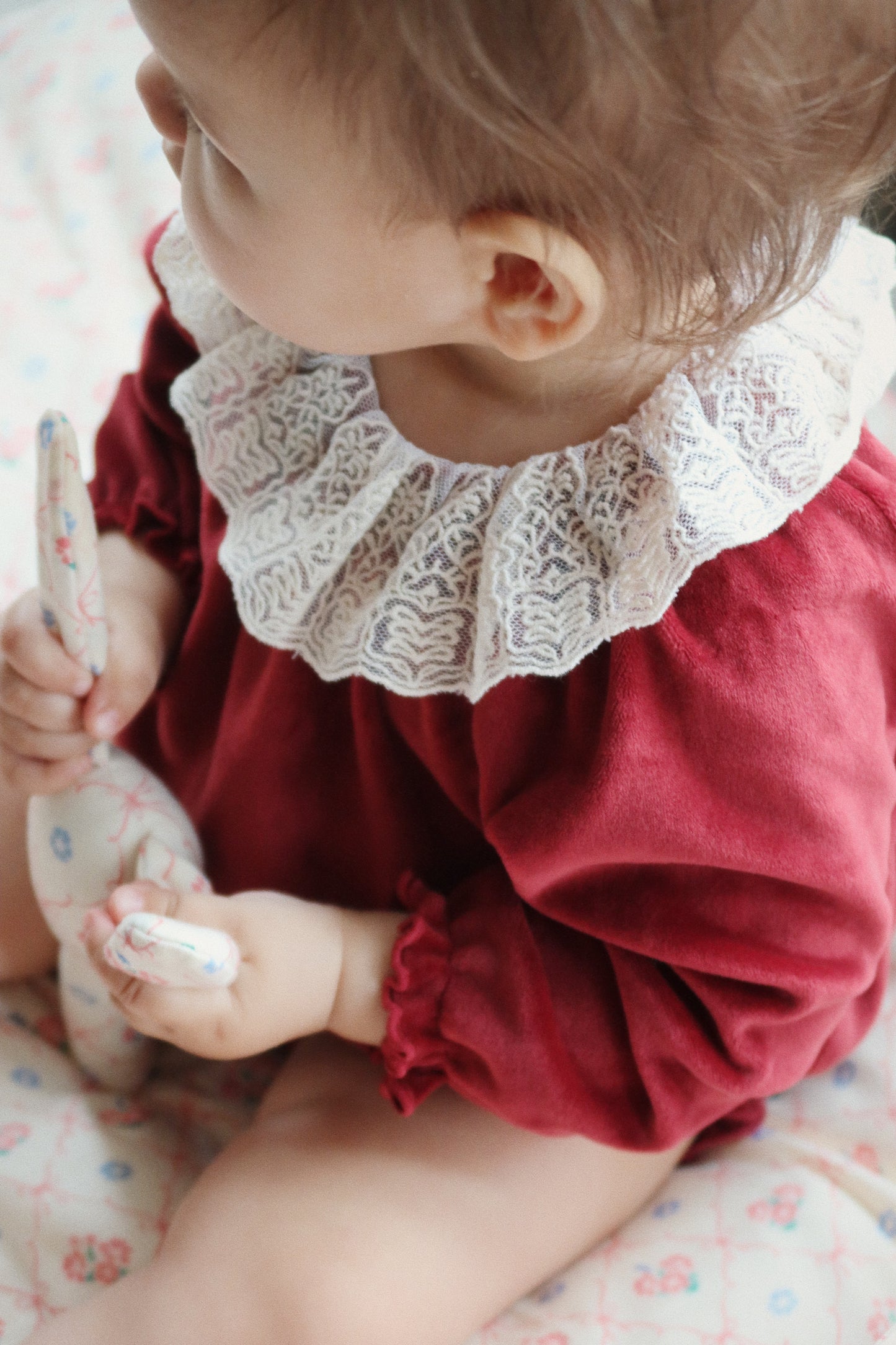 Velvet Lace Collar Romper -Konges Slojd FW25