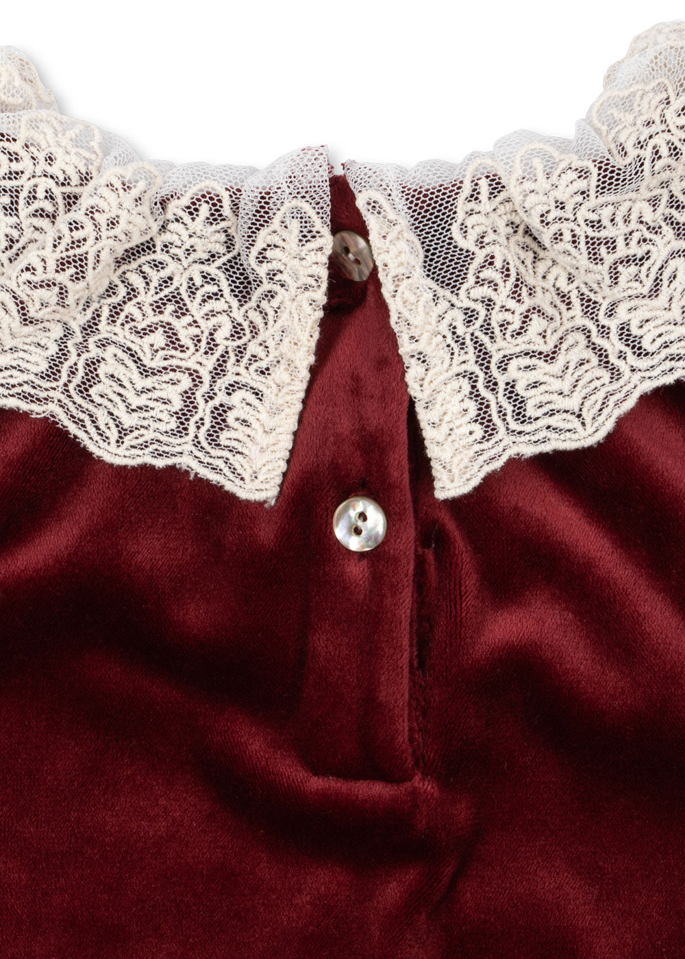 Venola Velvet Lace Collar Dress - Konges Slojd FW25