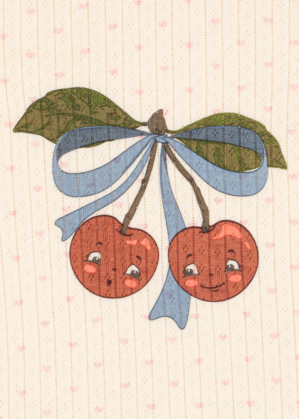 Minnie Pointelle Cherry Bow Blouse -Konges Slojd SP26