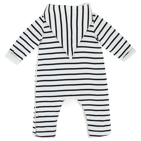 Navy Striped Hooded Coverall - Petit Bateau FW25