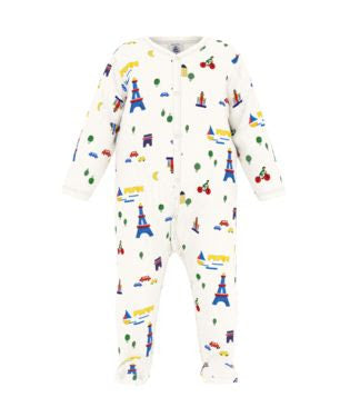 Parisian Front Snap Romper Bright - Petit Bateau FW25