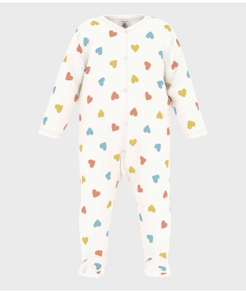 Berry Front Snap Footie w/Collar - Petit Bateau SP25