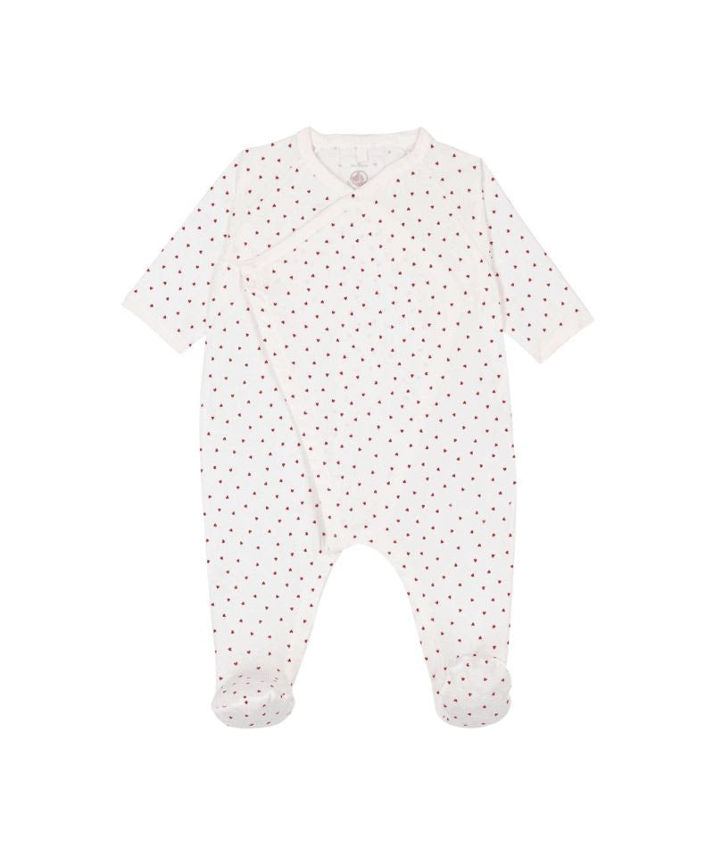 Side Snap Heart Footie- Petit Bateau SP26