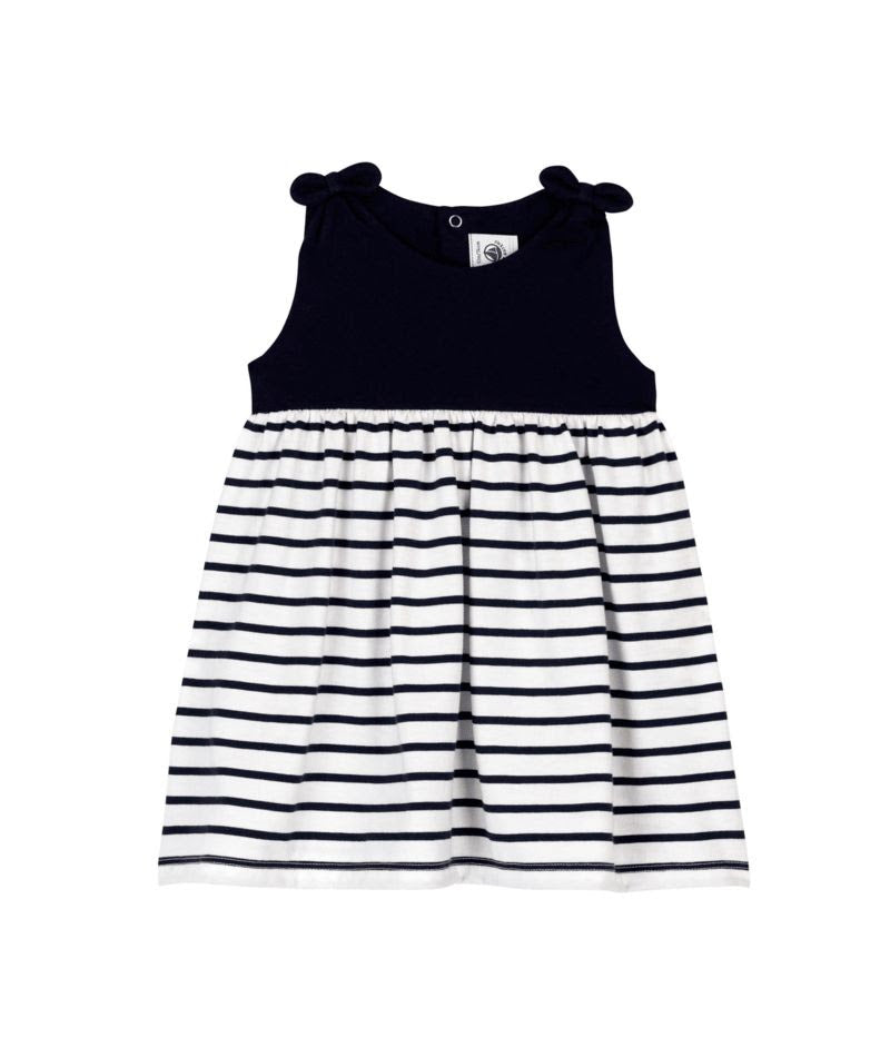 Sleeveless Striped Dress w Bow -Petit Bateau SP26