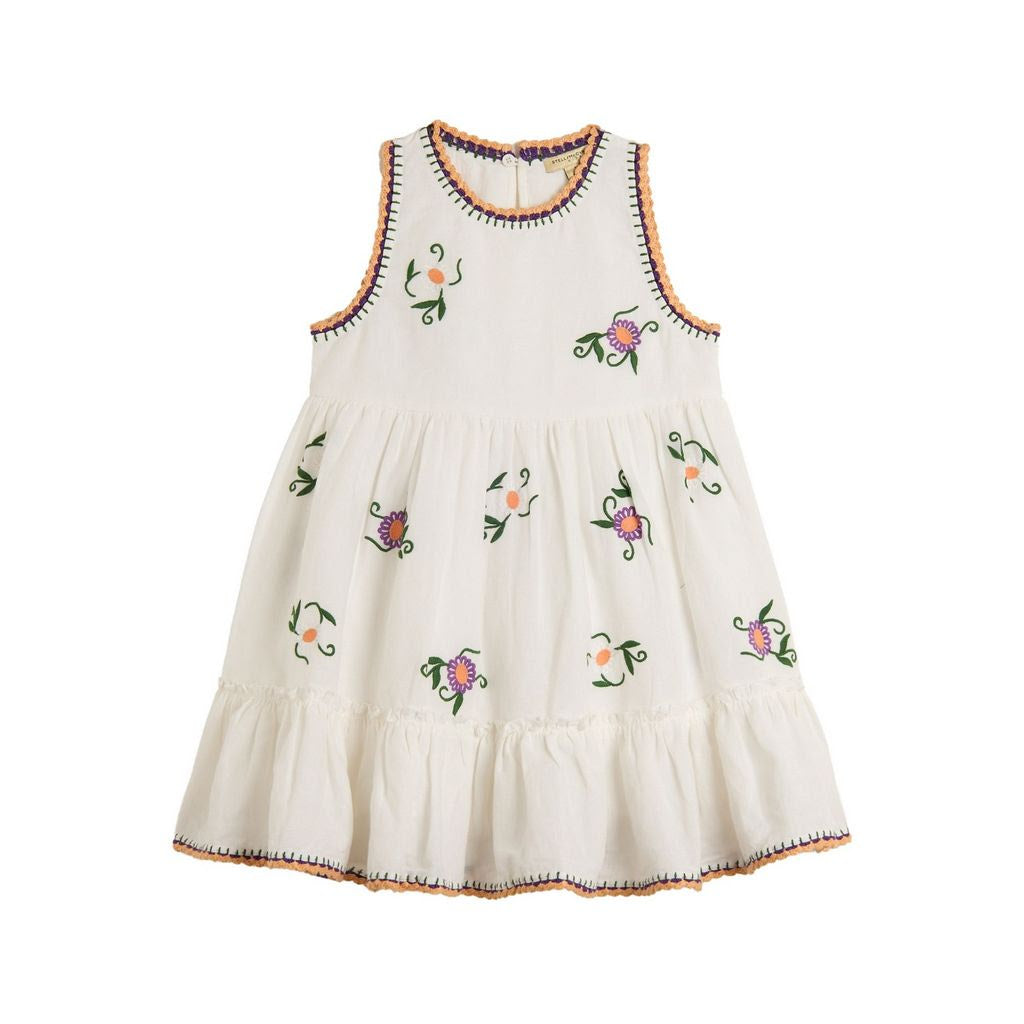 Linen Dress w Embroidered Flowers -Stella McCartney SS26