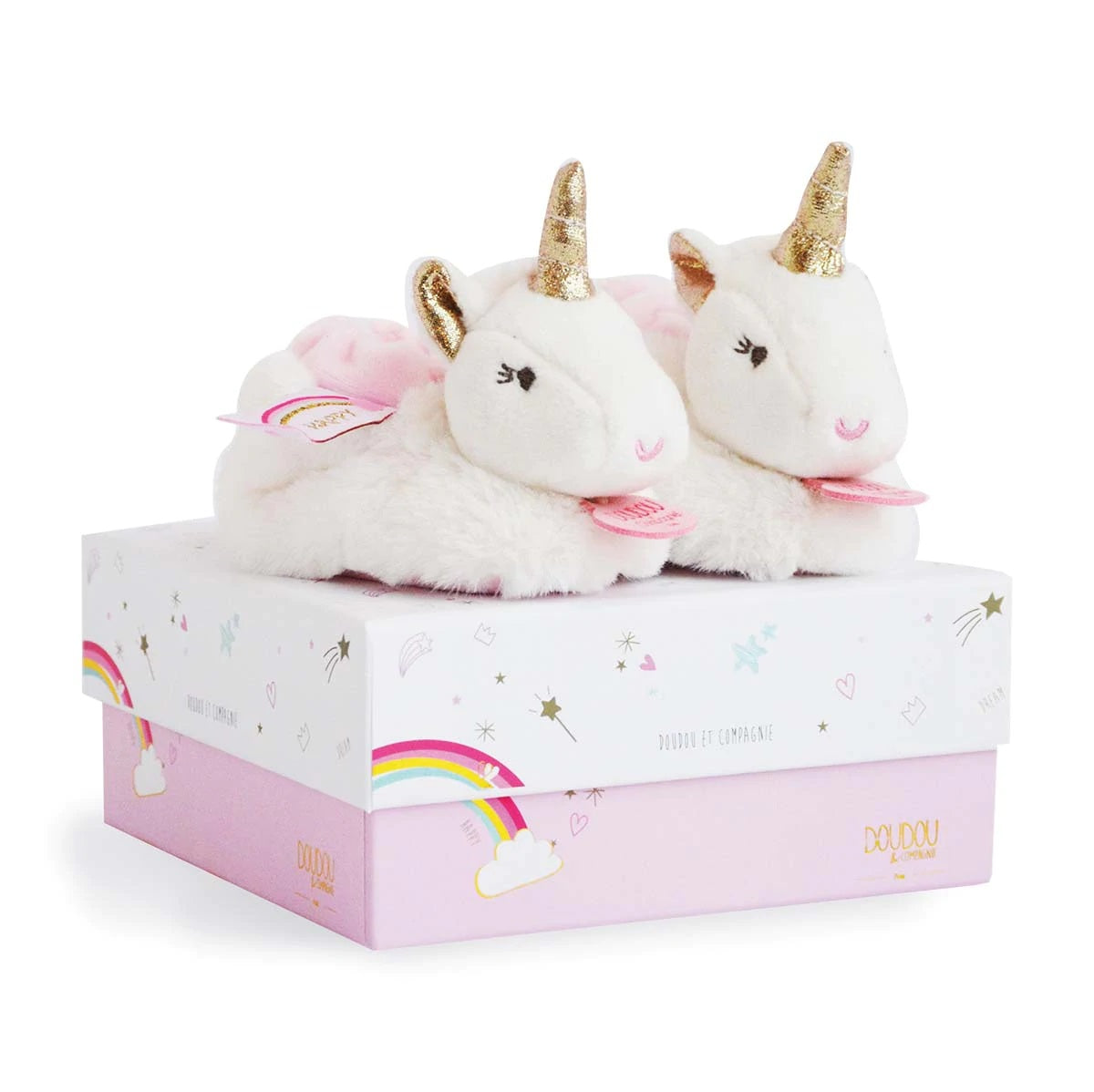 Lucie the Unicorn Booties with Rattle (0-6M) - Doudou et Compagnie