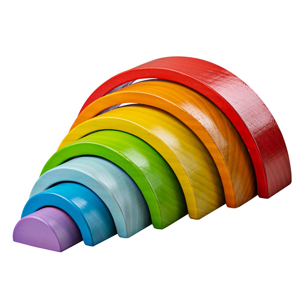 Rainbow wooden cheap stacking toy