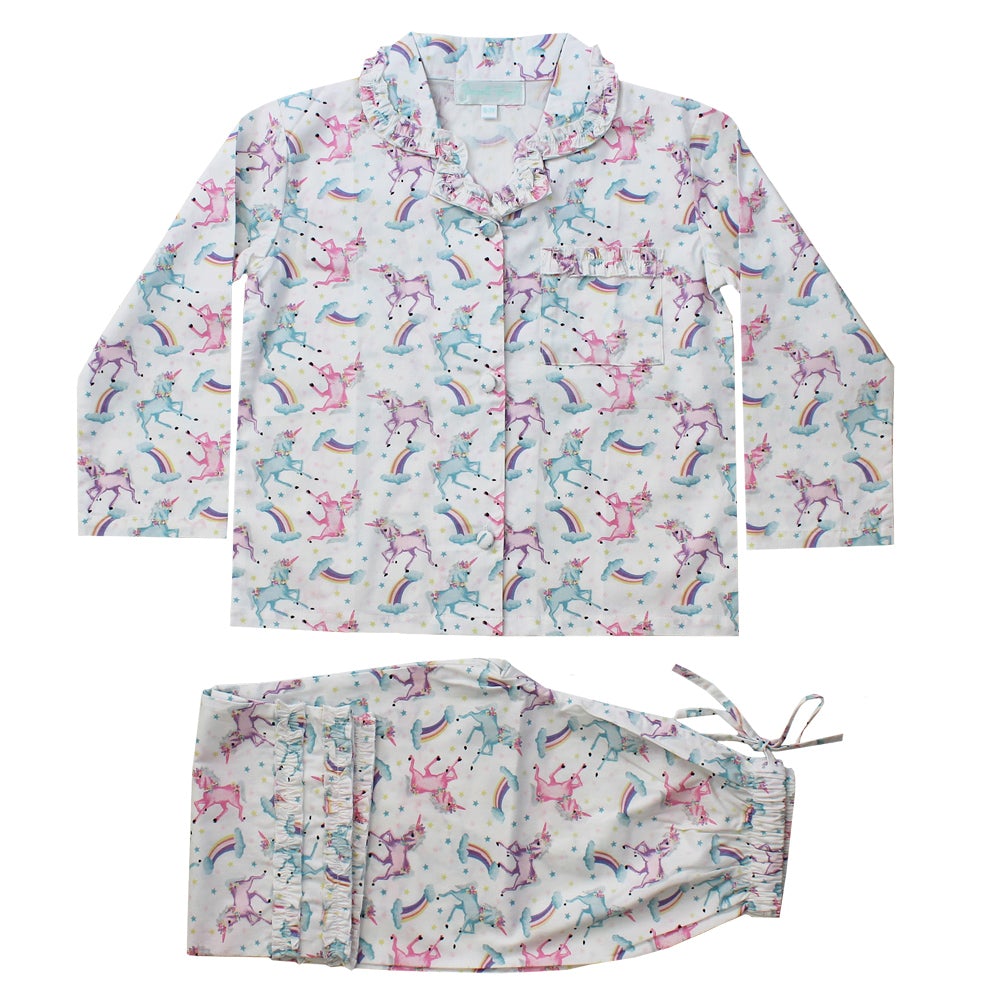 Unicorn Button Down Pajamas - Powell Craft