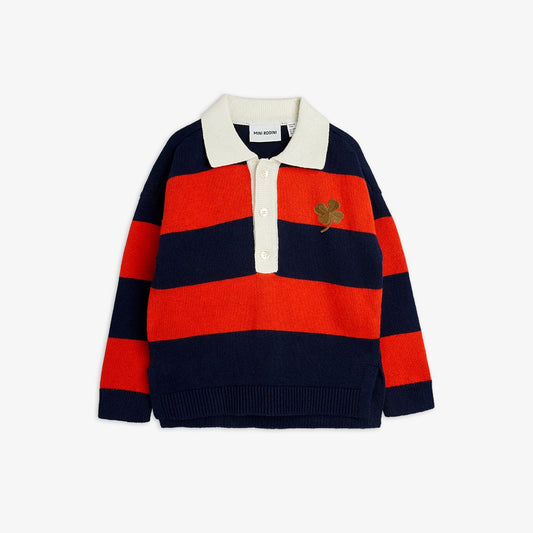 Clover Emb Knit Rugby Sweater-Mini Rodini FW25